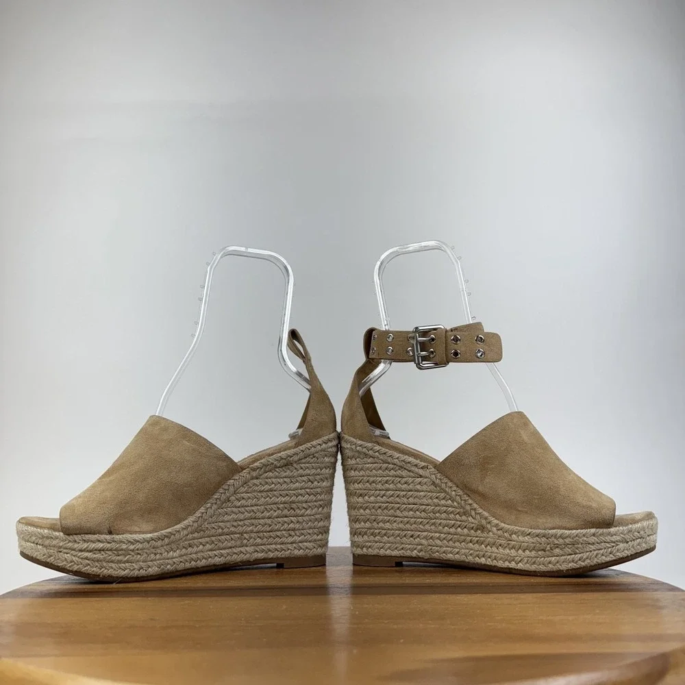 Womens Rag & and Bone Anteros Beige Suede Wedge Espadrille Suede Shoes Size 41